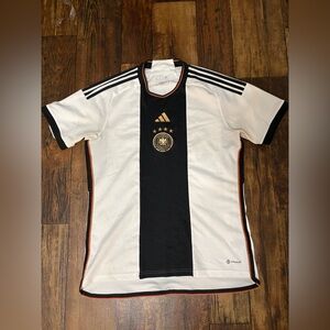 Men’s Germany 2022/23 Home Jersey by Adidas Color White/Black Size L